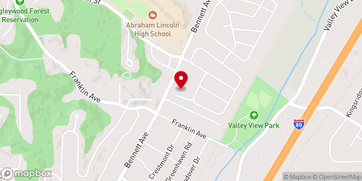 Map showing location of Valley View Church