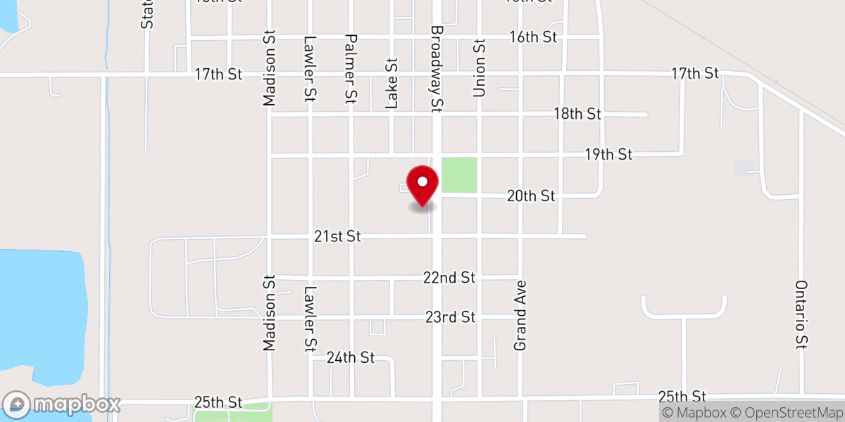 Map showing location of Parish Center
