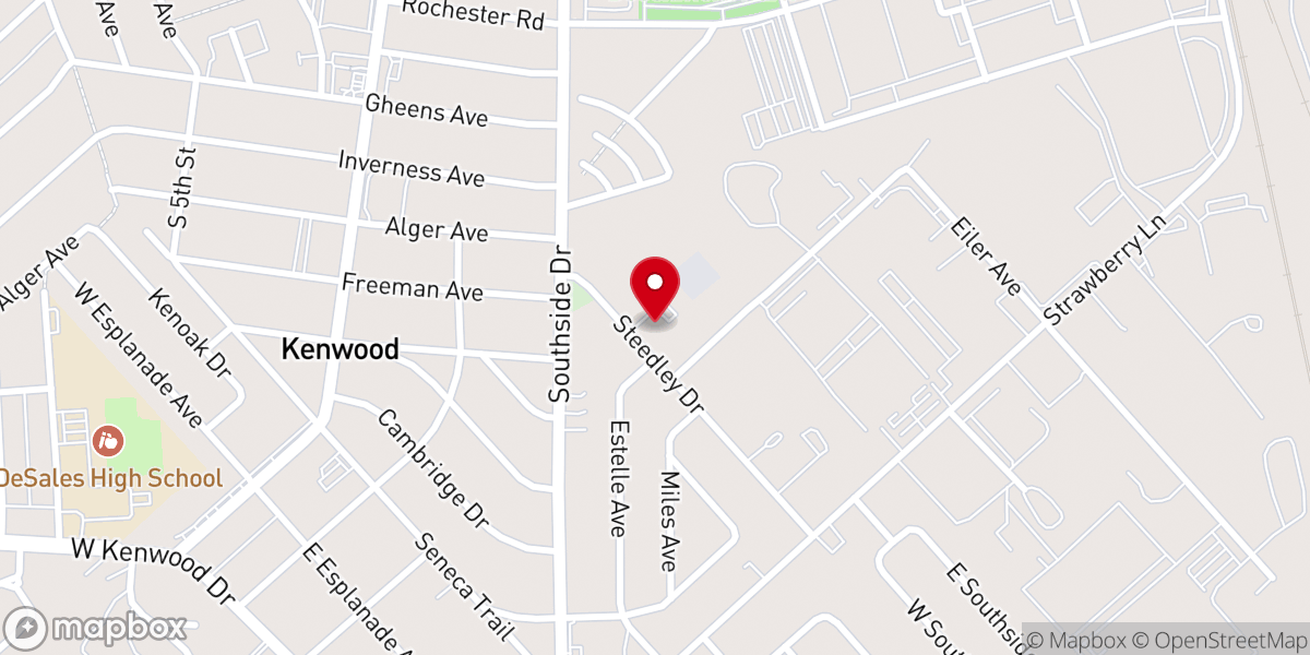 Map showing location of Kenwood Baptist Church