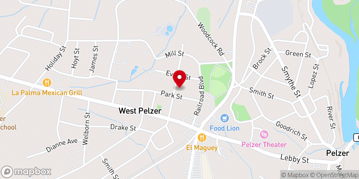 Map showing location of Valley Brook Baptist Church