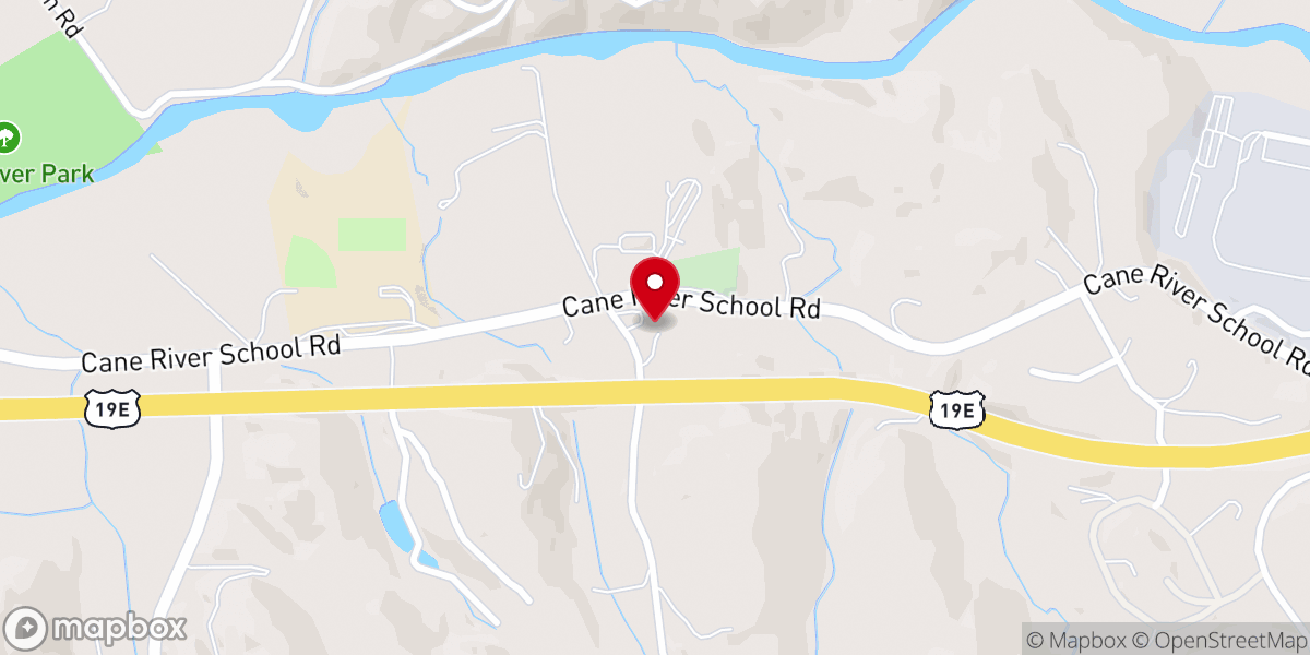 Map showing location of Cane River Church