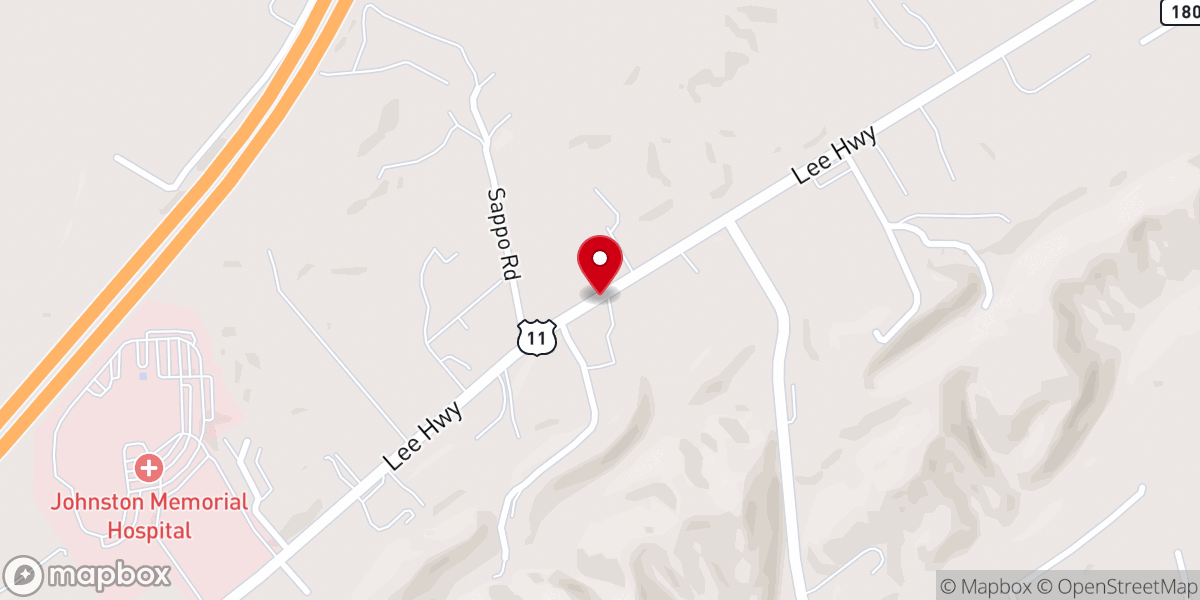 Map showing location of Rosedale Baptist Church