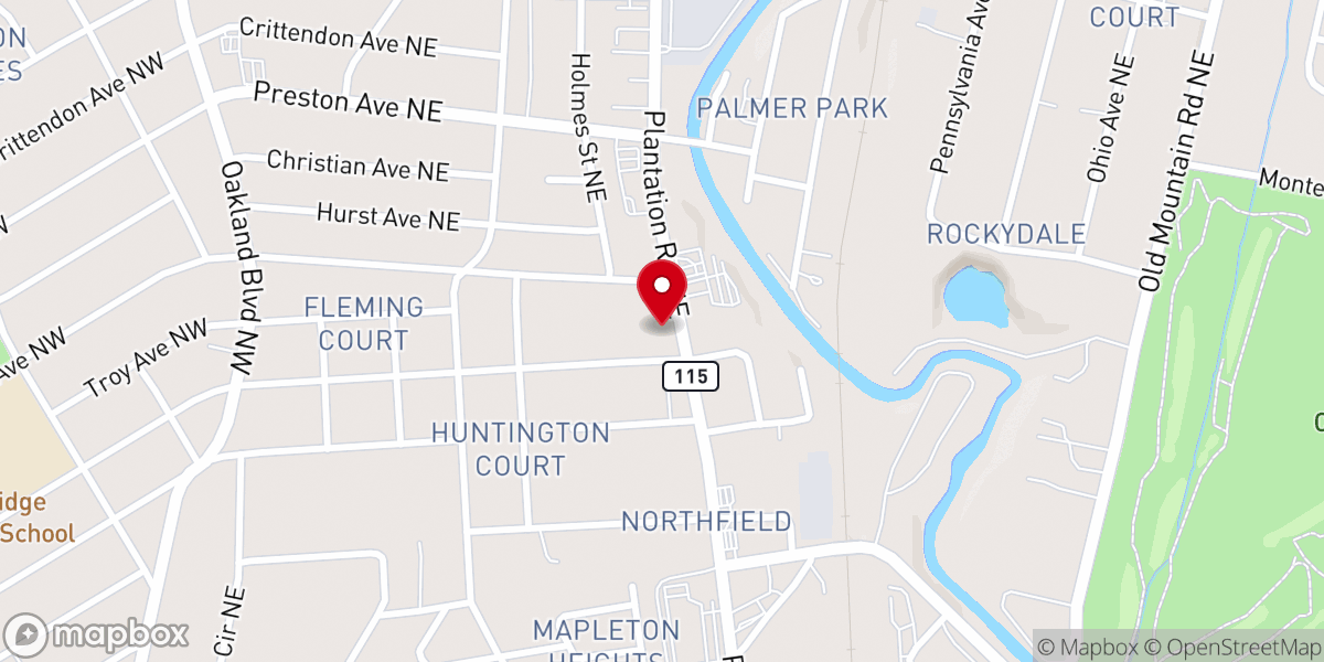 Map showing location of Brentwood Baptist Church