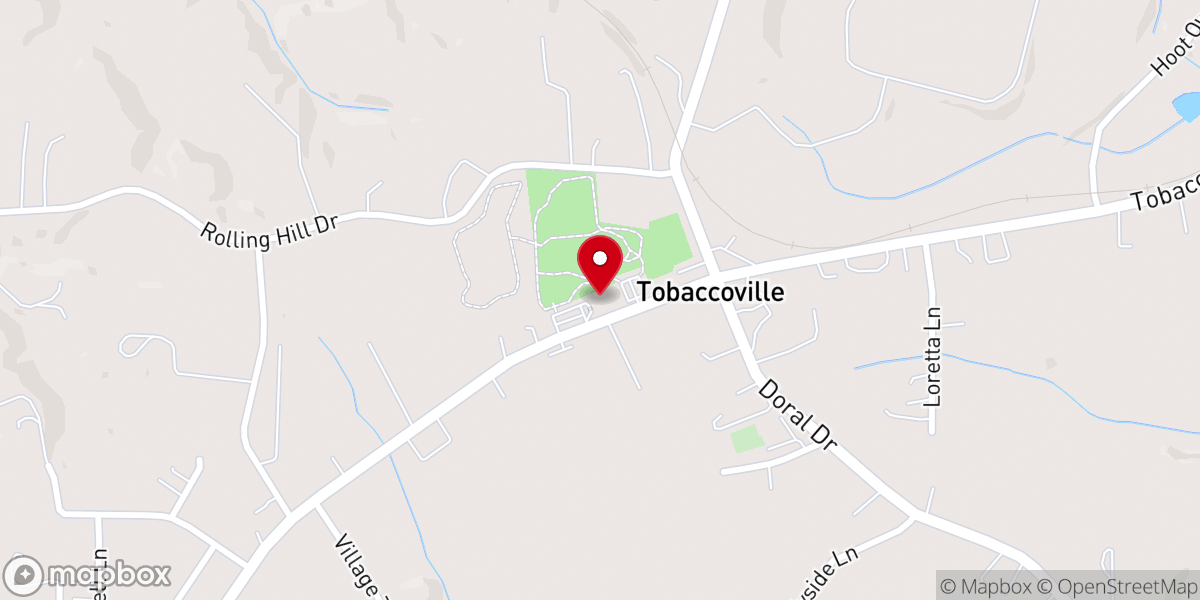 Map showing location of Village of Tobaccoville Community Center
