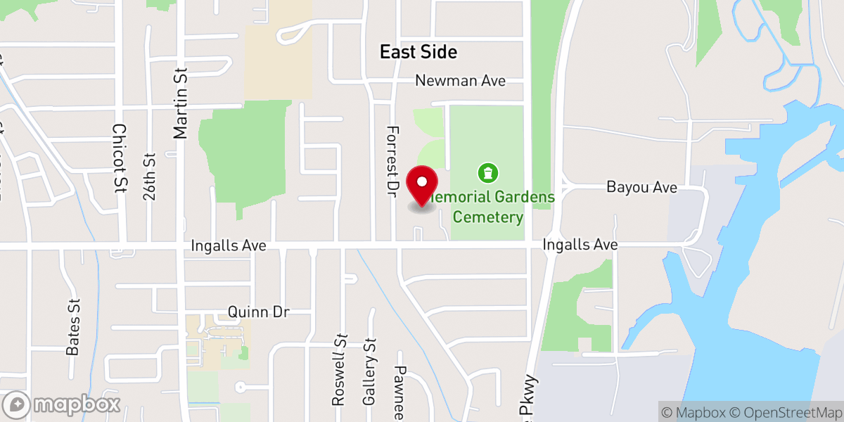 Map showing location of Ingalls Avenue Baptist Church