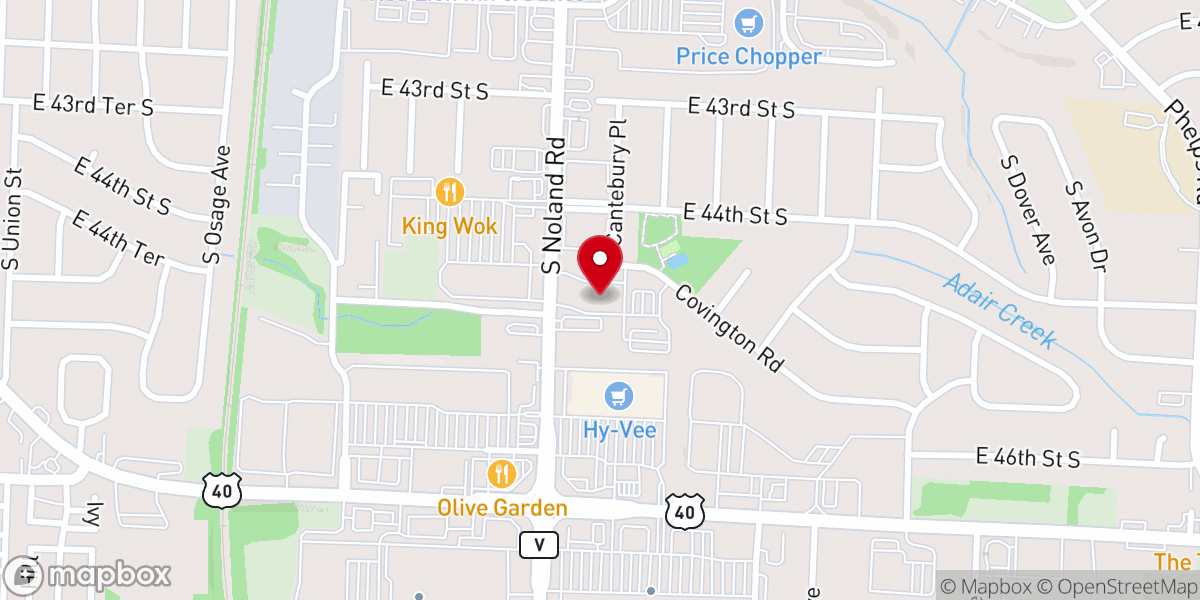 Map showing location of The Gathering Baptist Church
