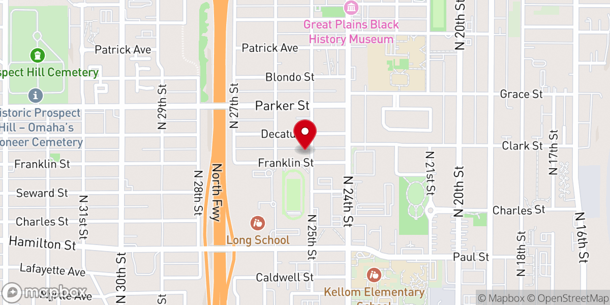 Map showing location of New Bethel Church of God in Christ