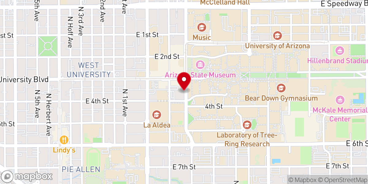 Map showing location of Tucson First United Methodist Church
