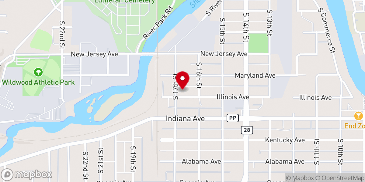Map showing location of Immanuel Lutheran Church