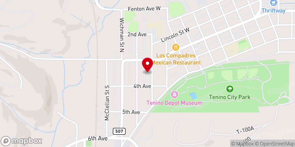 Map showing location of St. Peter Catholic Church