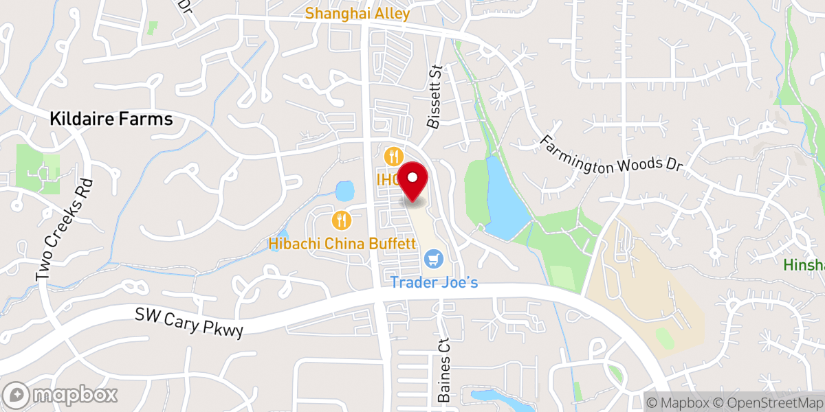 Map showing location of Cha House Cary