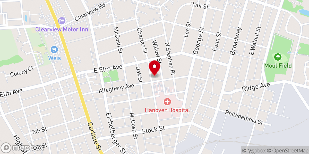 Map showing location of St Mark Lutheran Church