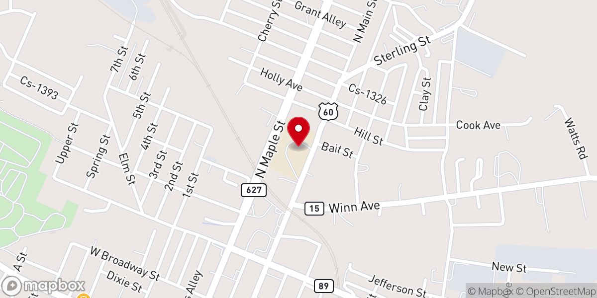 Map showing location of Grace Bible Church