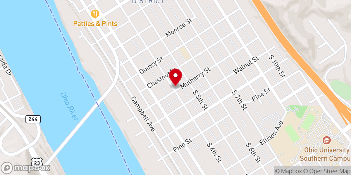 Map showing location of Mt Olive Baptist Church