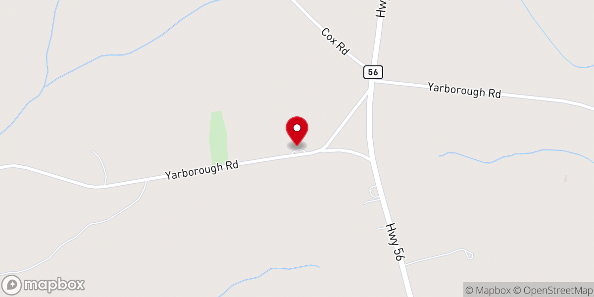 Map showing location of Yarboroughs Chapel United Methodist Church