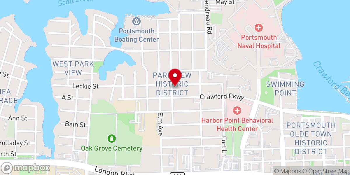 Map showing location of First Congregational Church