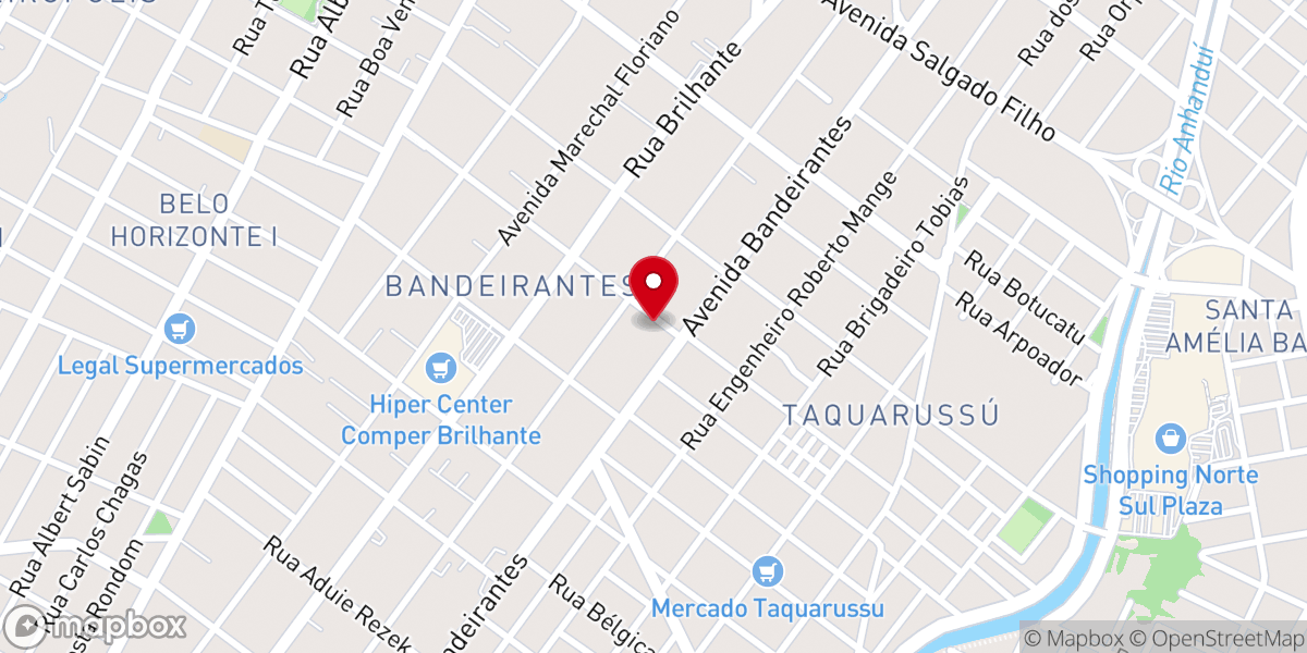 Map showing location of Aliançados Campus Bandeirantes