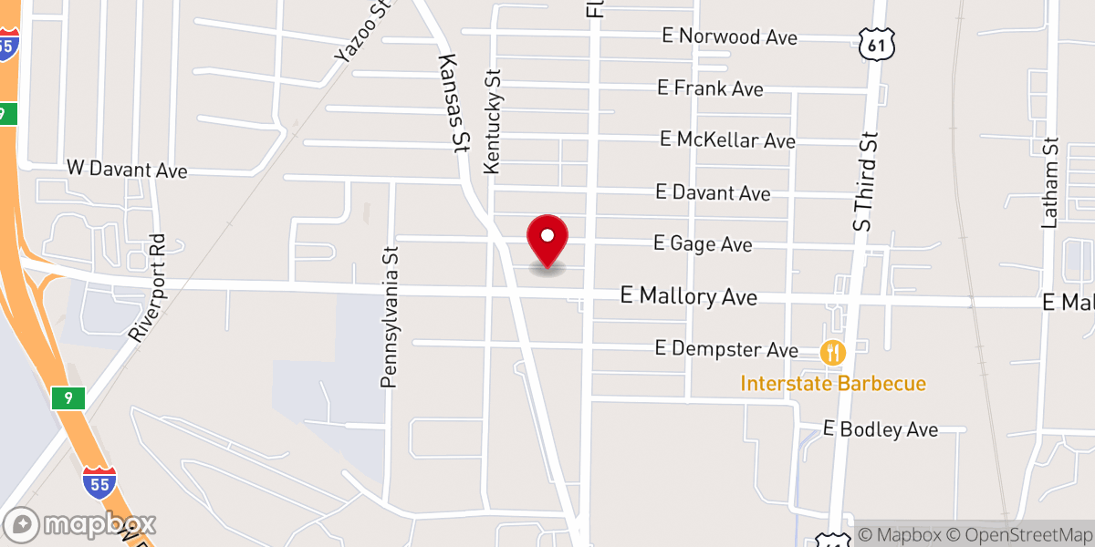 Map showing location of King Place Missionary Baptist Church