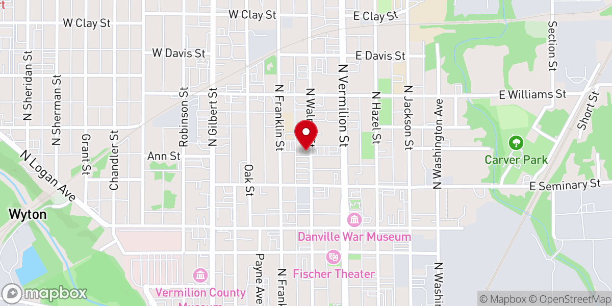 Map showing location of First Assembly of God Church