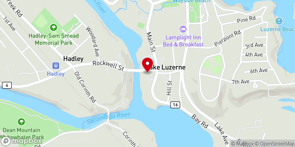 Map showing location of Rockwell Falls Presbyterian