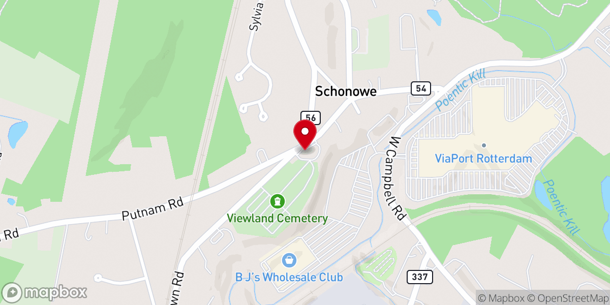 Map showing location of Cobblestone Church