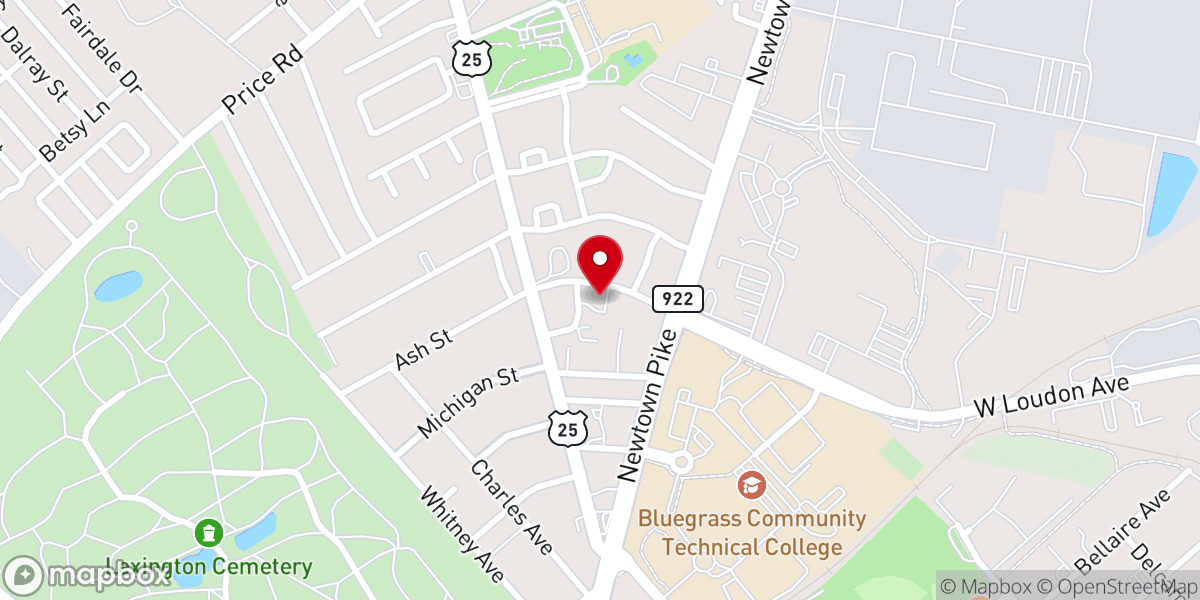 Map showing location of Bethel Baptist Church