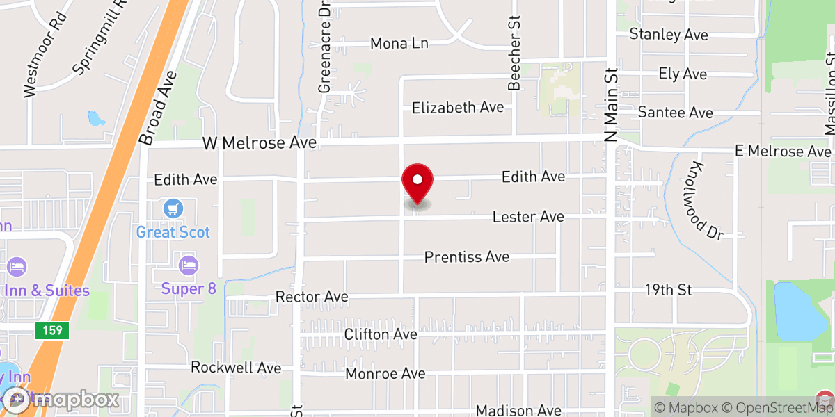 Map showing location of Findlay Apostolic Church