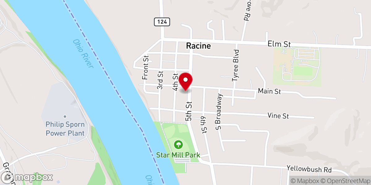 Map showing location of First Baptist Church