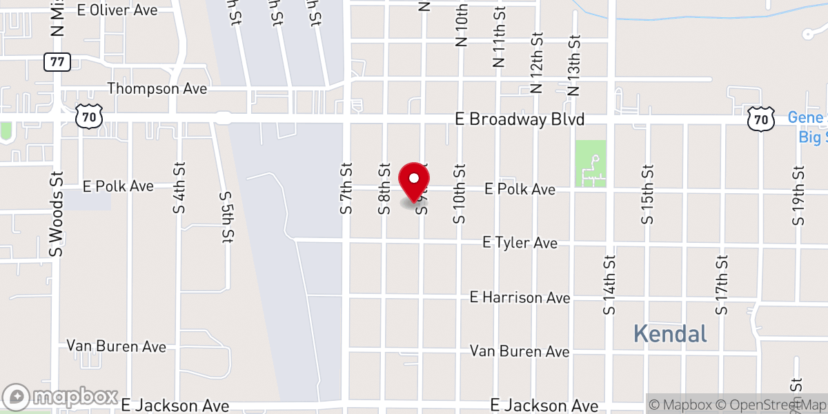 Map showing location of First Church of Christ Holiness