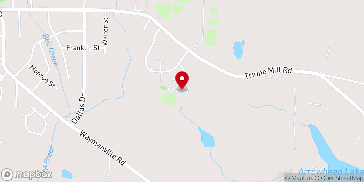 Map showing location of Mary Lizzie Baptist Church
