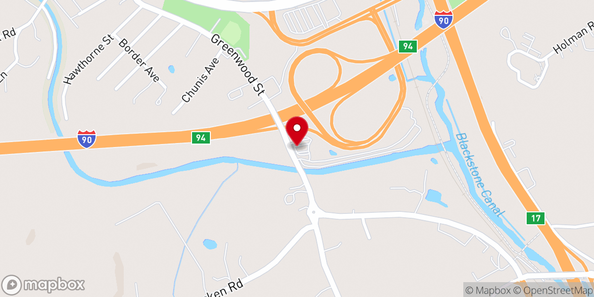 Map showing location of Pinecrest Baptist Church