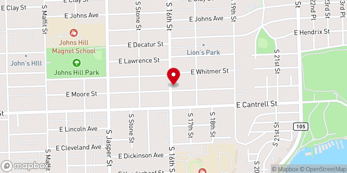 Map showing location of St John Baptist Church