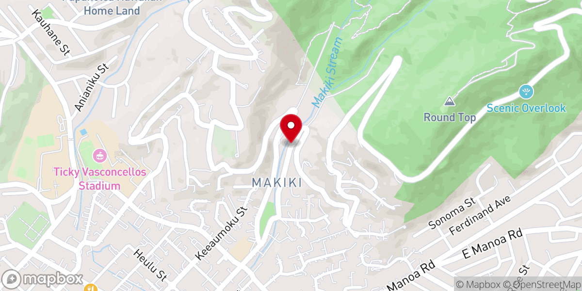 Map showing location of Honolulu Bread of Life Christian Church