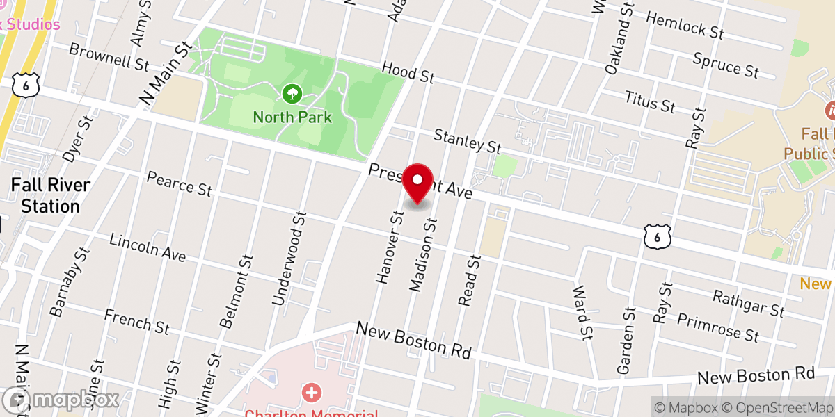 Map showing location of Holy Name Roman Catholic Church