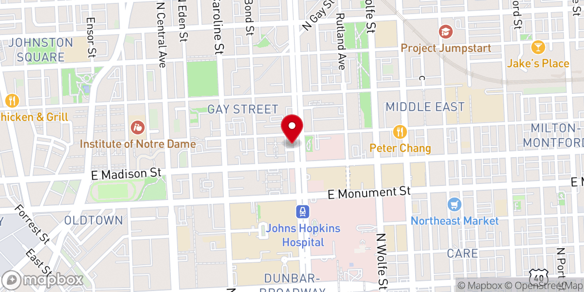 Map showing location of Old Landmark Baptist Church