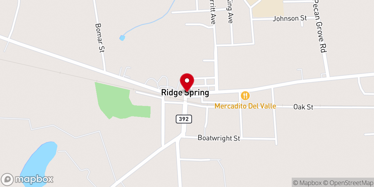 Map showing location of Ridge Spring