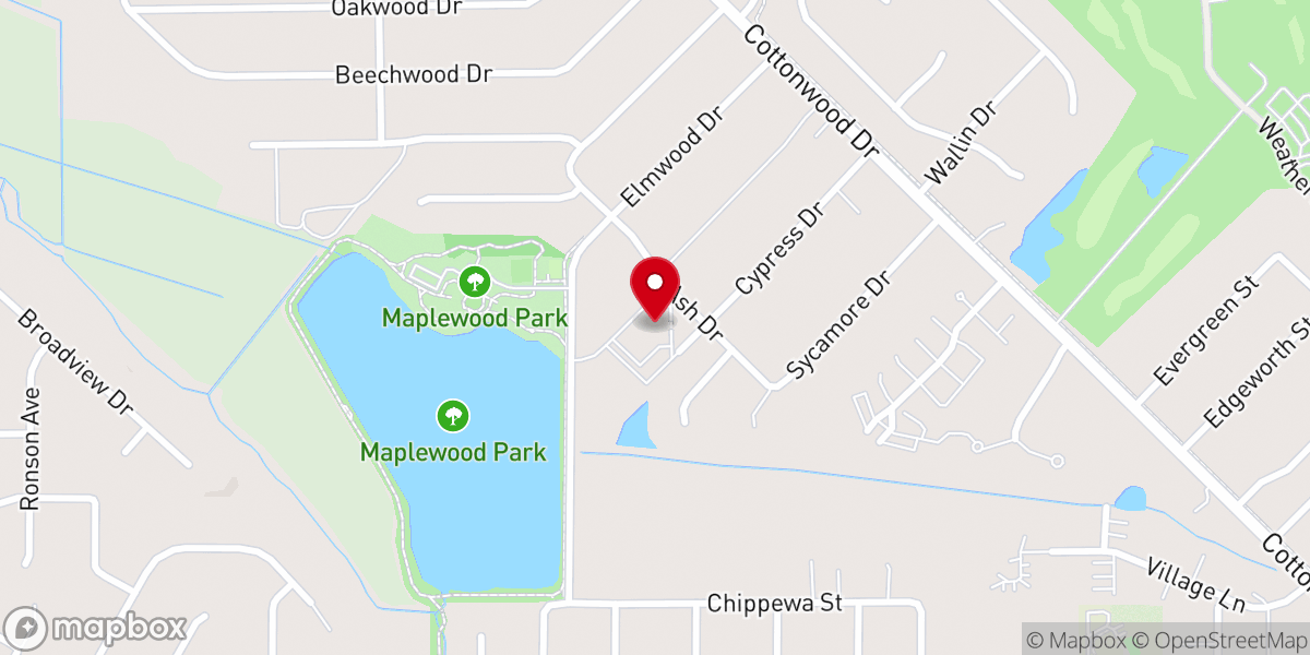 Map showing location of Cottonwood Church