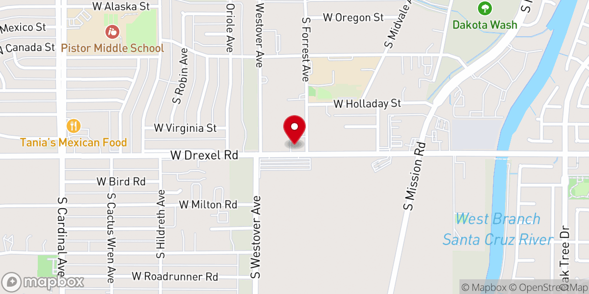 Map showing location of Mission View Assembly of God