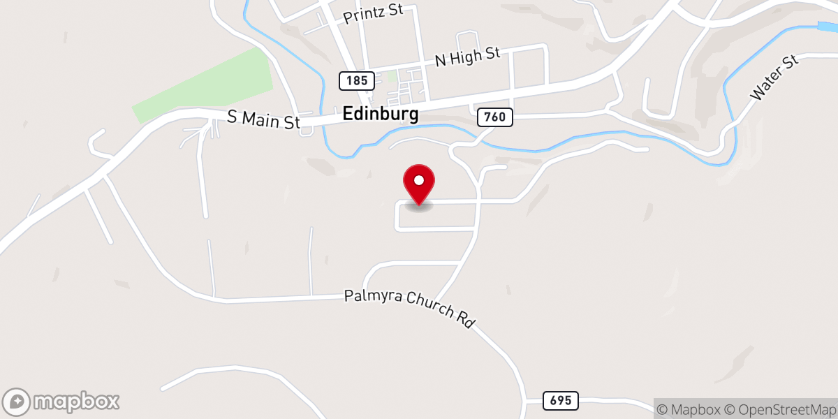 Map showing location of United Methodist Edinburg
