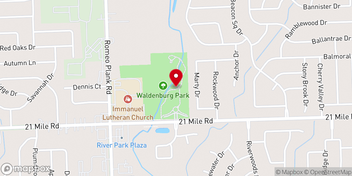 Map showing location of Waldenburg Park