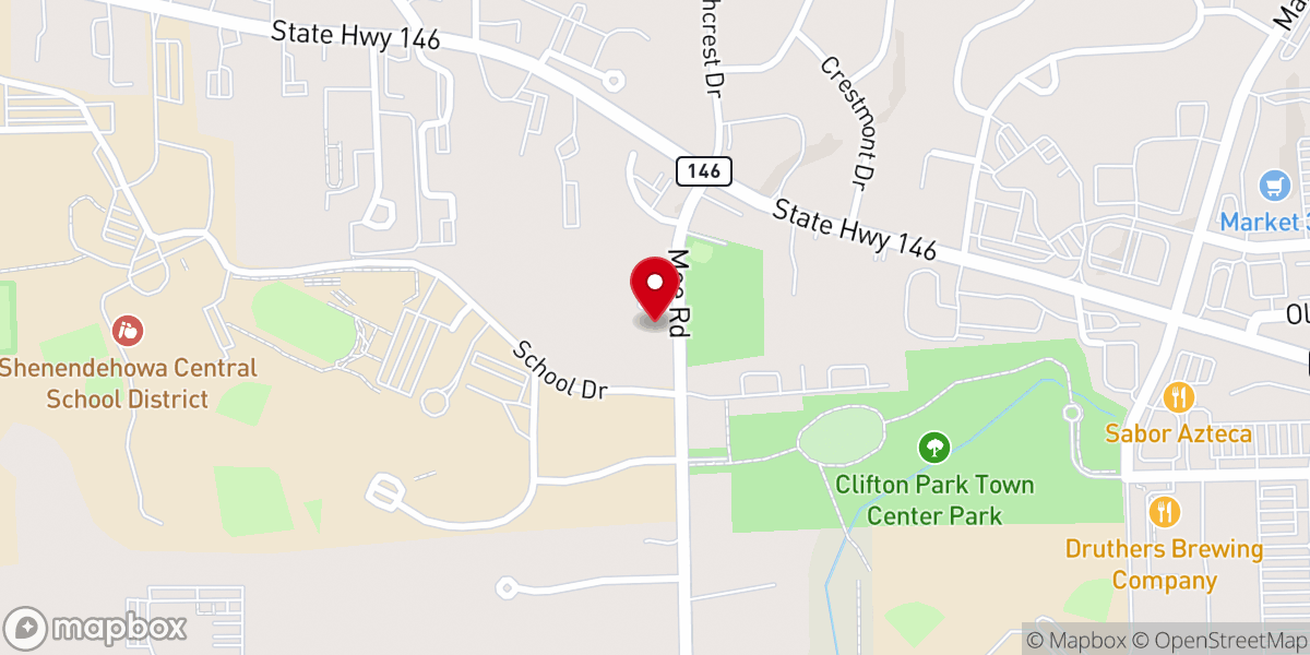 Map showing location of Clifton Park Community Church