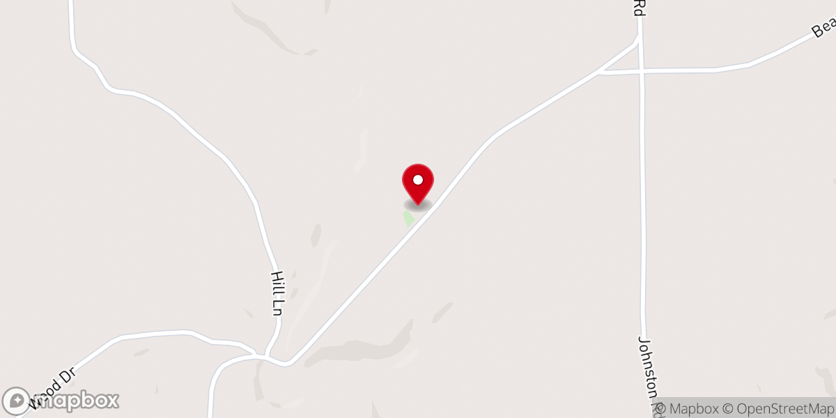 Map showing location of Oak Hill Baptist Church