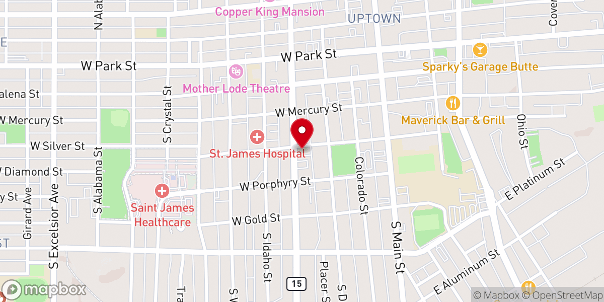 Map showing location of Butte Unity Truth Center