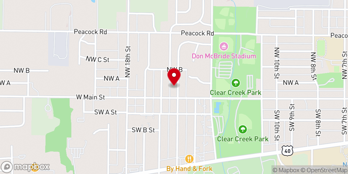 Map showing location of Grace Community Church