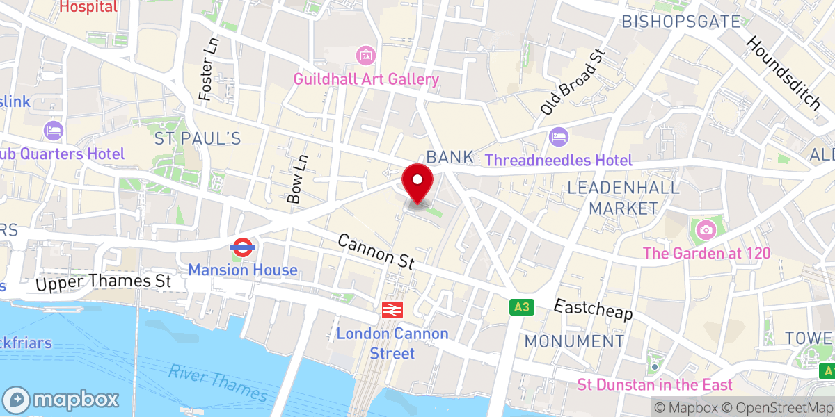 Map showing location of St Stephen Walbrook
