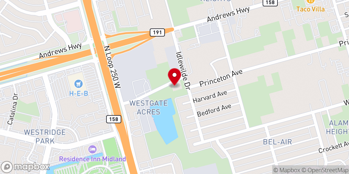 Map showing location of Abundant Life Worship Center