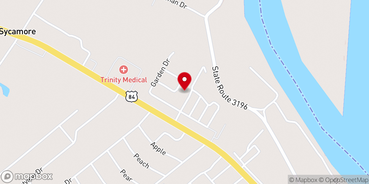 Map showing location of Old Saint Reed Church