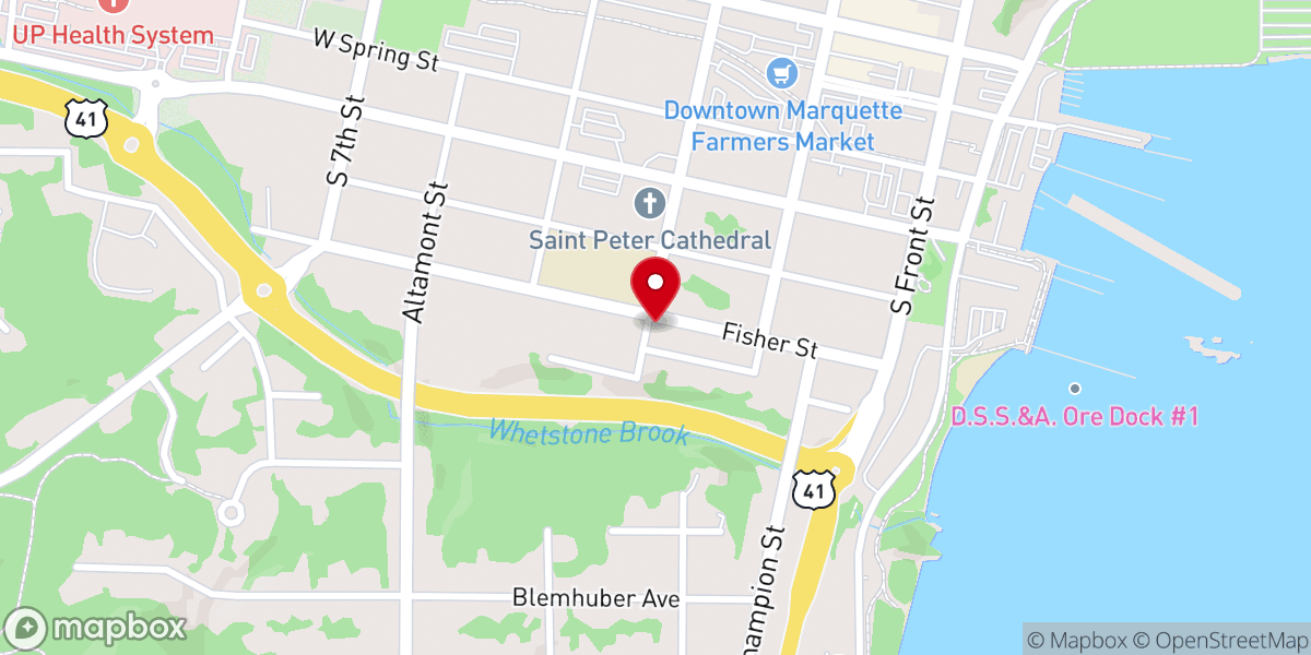 Map showing location of Bishop Baraga Association