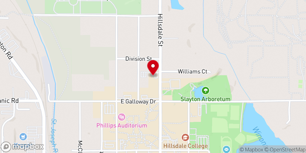 Map showing location of Hillsdale City Church