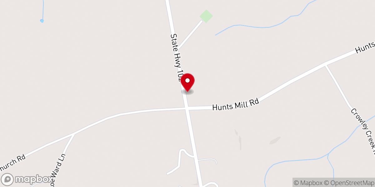 Map showing location of Cross Branch Church